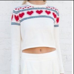 BRANDY MELVILLE Francesca Hearts Sweater